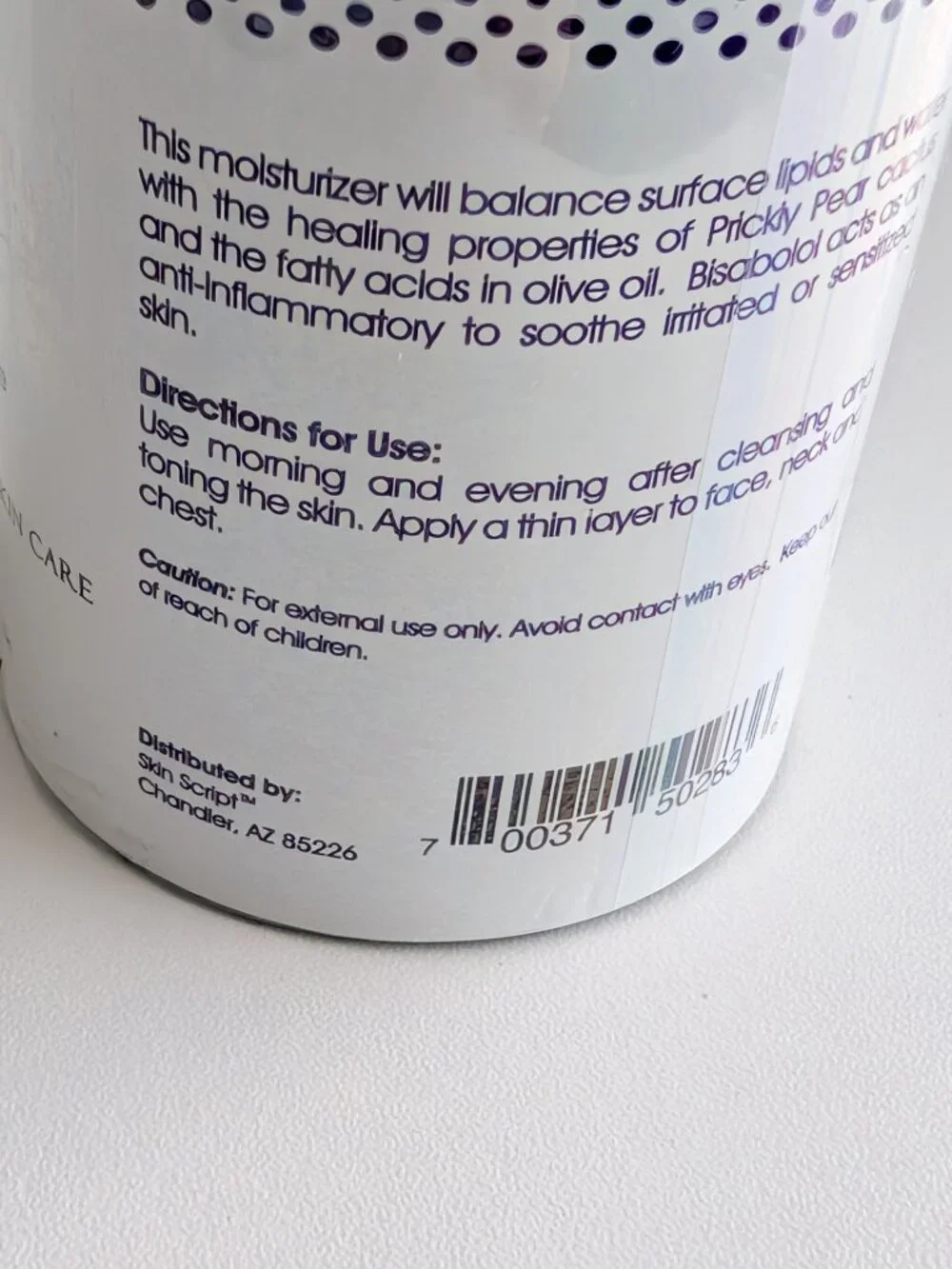 Skin Script Cacteen Balancing Moisturizer 1.7oz SEALED